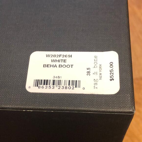 Rag & Bone Beha White Suede Leather Stiletto Ankle Boot Size 8.5 (38.5) - Picture 15 of 16